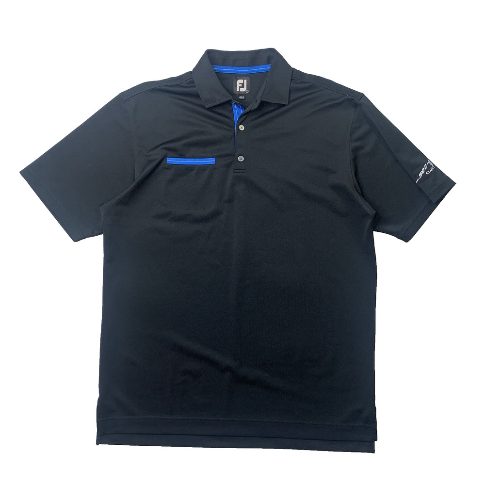 FootJoy Polo Shirt Mens L Large Black Stretch Performance 500 Club Golf Course